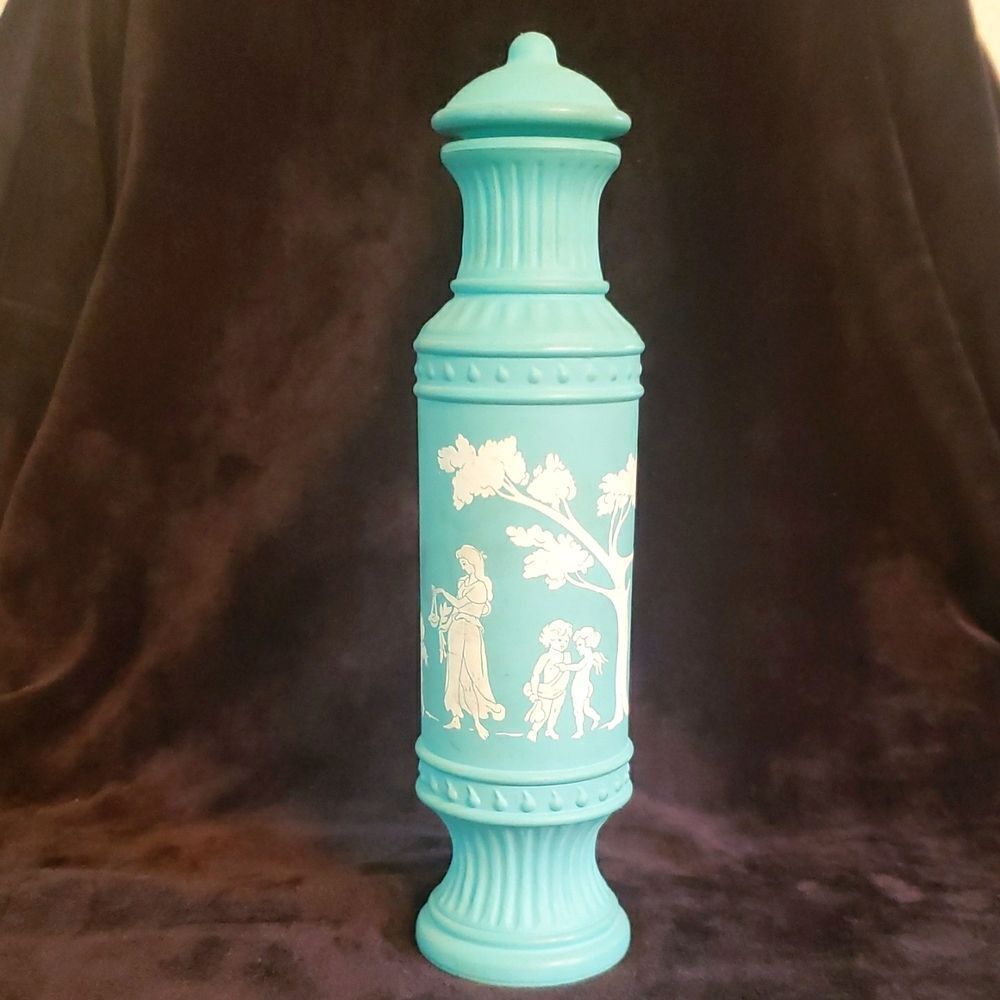 Vintage Avon Imitation Wedgwood Jasperware Greek Goddess Bottle Decanter 1970s